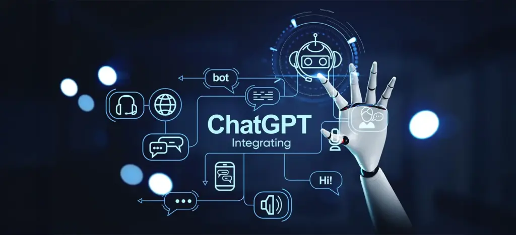 ChatGPT AI assistant integrating voice, image, and text features for automation and productivity.