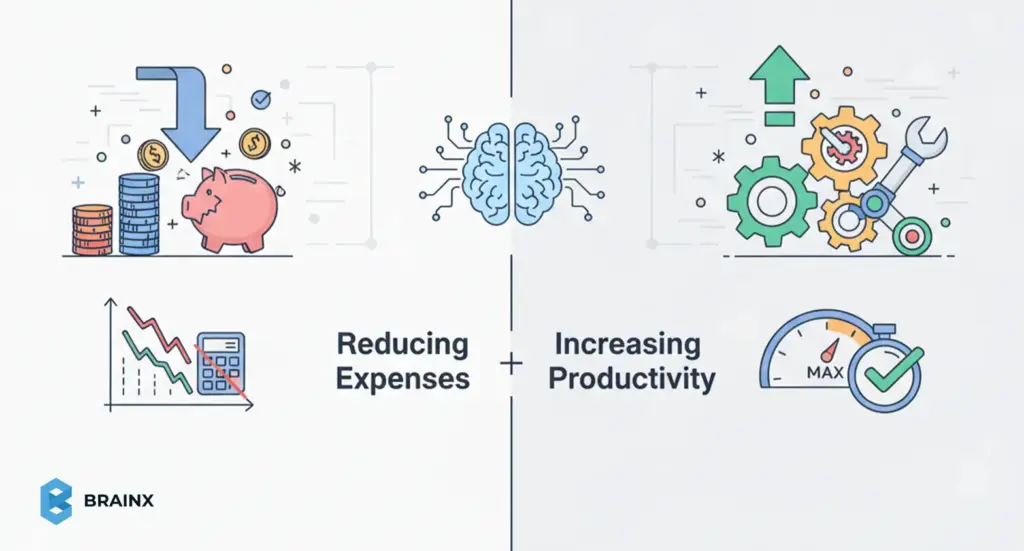 AI chatbots reducing customer support costs and increasing productivity through automation and smarter support.