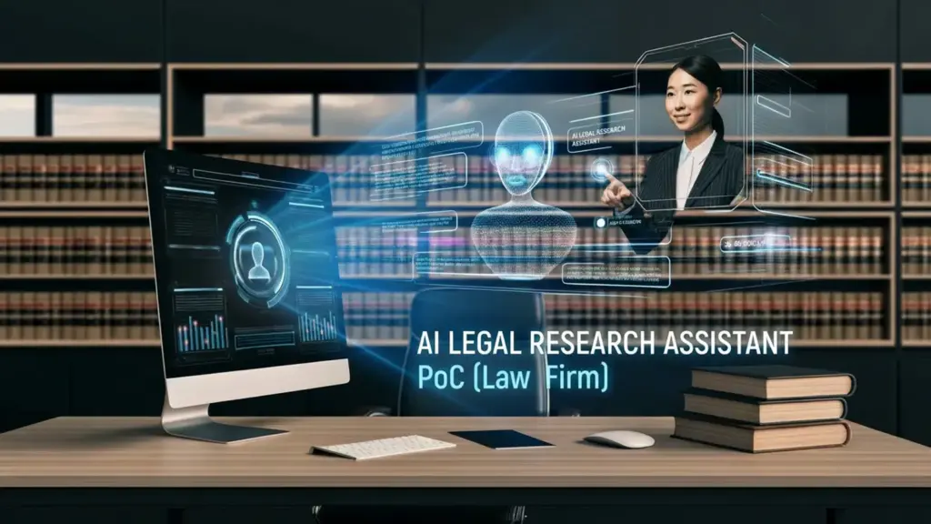 AI legal research assistant Proof of Concept demonstrating software feasibility testing for a law firm before MVP development.