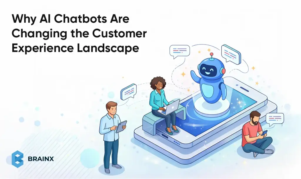 AI chatbot revolutionizing customer experience with real-time support and personalized interaction on mobile devices.