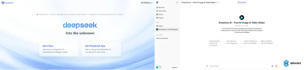Interface view comparing DeepSeek and ChatGPT for LLM fine-tuning workflows.