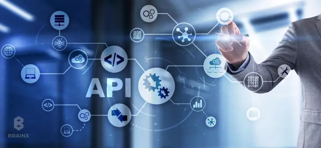 Developer visualizing API integration and connected systems during web app build phase.