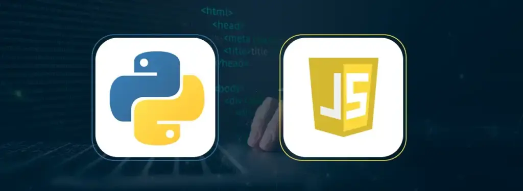 Python and JavaScript logos representing future web development trends.